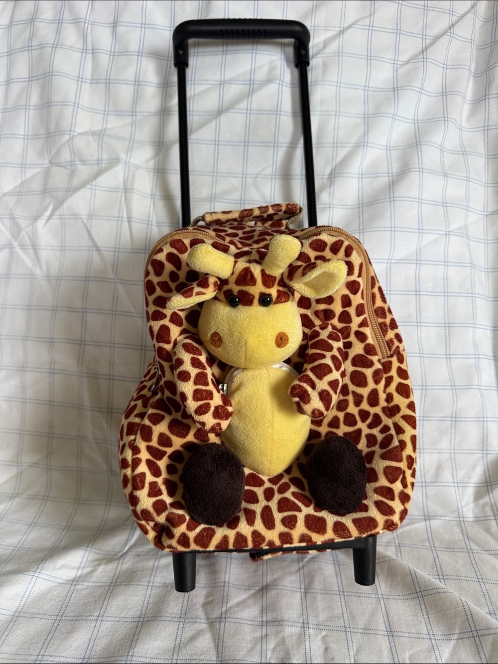 Plush Giraffe Pull-Along Kids Toy Backpack - Yellow and Brown